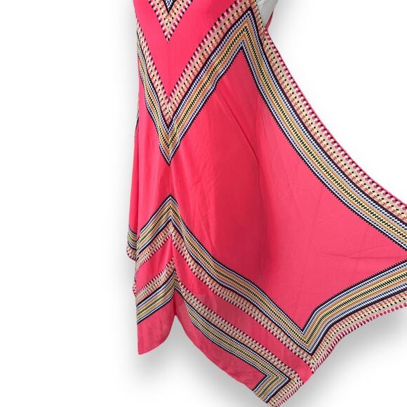 Luxology asymmetrical dress multi color chevron pattern size 10 large - Picture 4 of 7